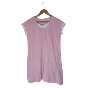Pink linen like tunic dress